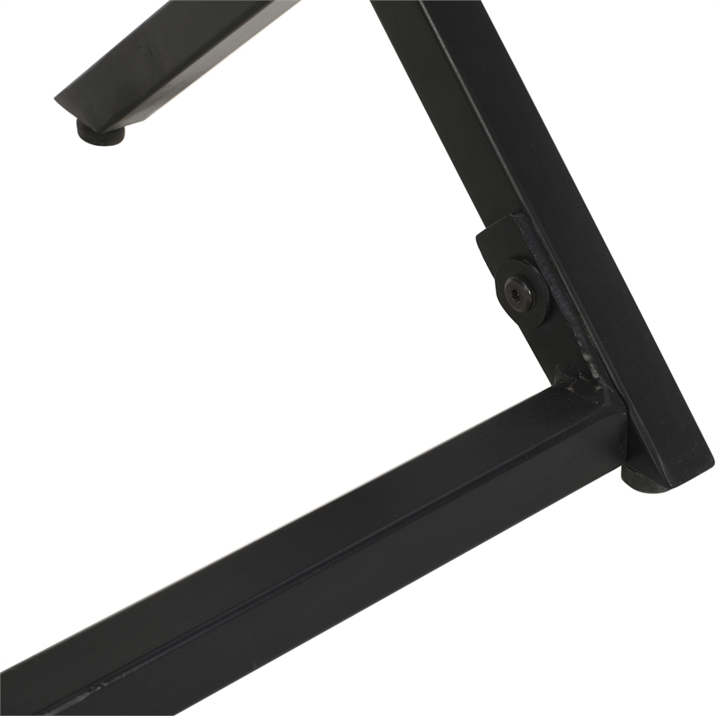 23 Inch Side End Table- Modern Black Angled Iron Legs