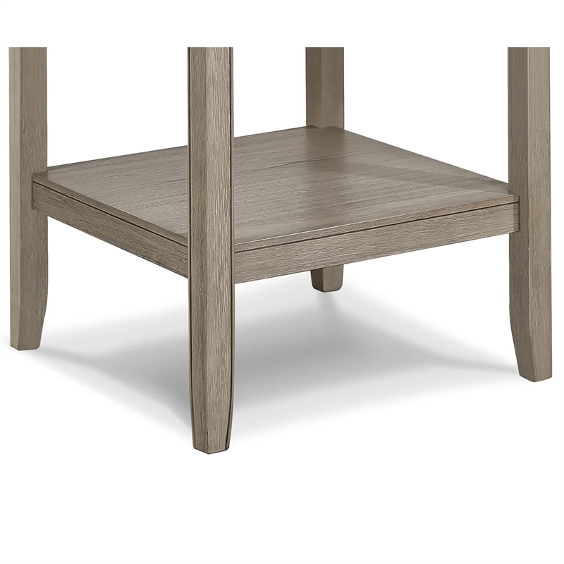 Filu Counter Height Table w Faux Marble Lazy Susan-48 Inch-White Oak