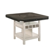 Nery Counter Height Table w Lazy Susan-60 Inch Gray Top-White Base