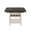 Nery Counter Height Table w Lazy Susan-60 Inch Gray Top-White Base