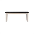 Nova Dining Bench-44 Inch Euro Black Ash Wood Seat-Antique White