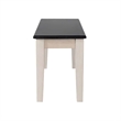 Nova Dining Bench-44 Inch Euro Black Ash Wood Seat-Antique White