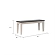 Nova Dining Bench-44 Inch Euro Black Ash Wood Seat-Antique White