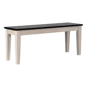 Nova Dining Bench-44 Inch Euro Black Ash Wood Seat-Antique White