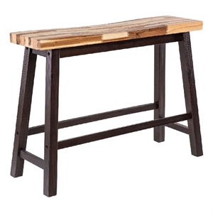 Amber Counter Height Bench-33 Inch Natural Brown Seat-Espresso Brown