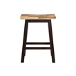 Amber Counter Height Stool-Saddle Seat-Espresso Brown Wood