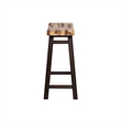Amber Counter Height Stool-Saddle Seat-Espresso Brown Wood