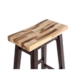Amber Counter Height Stool-Saddle Seat-Espresso Brown Wood