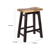 Amber Counter Height Stool-Saddle Seat-Espresso Brown Wood