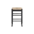 Sezy Counter Height Stool-Rush Rattan Square Seat-Charcoal Gray Base