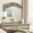 Dresser Mirror-Antique Silver Pine Wood-Molded Frame Detail-37x41