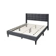 Zensa Full Bed-Charcoal Gray Linen Upholstery-Padded Wing Headboard