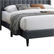 Liana Full Bed-Tufted Charcoal Gray Burlap Upholstery-Foam Padding