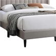 Liana Full Bed-Tufted Light Brown Burlap Upholstery-Foam Padding