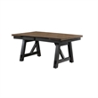 Riby Dining Table-66-94 Inch Top with 2 Leaves-Brown-Charcoal Black Wood