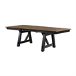 Riby Dining Table-66-94 Inch Top with 2 Leaves-Brown-Charcoal Black Wood