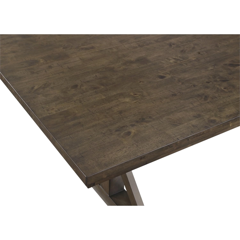 Omal Counter Height Dining Table-Khaki Brown 71 Inch Top-Trestle Base