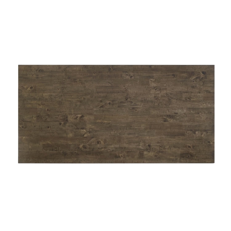 Omal Counter Height Dining Table-Khaki Brown 71 Inch Top-Trestle Base