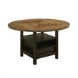 Kimberly Counter Height Table w Lazy Susan-5 Shelves-Black-Baked Brown