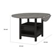 Counter Height Round Table-Lazy Susan-42-60 Inch Extendable-Black-Light Gray