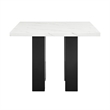 Riac Counter Height Table-48 Inch-White Faux Marble Top-Black Legs