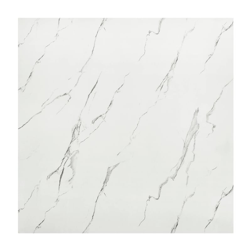 Riac Counter Height Table-48 Inch-White Faux Marble Top-Black Legs