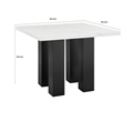 Riac Counter Height Table-48 Inch-White Faux Marble Top-Black Legs