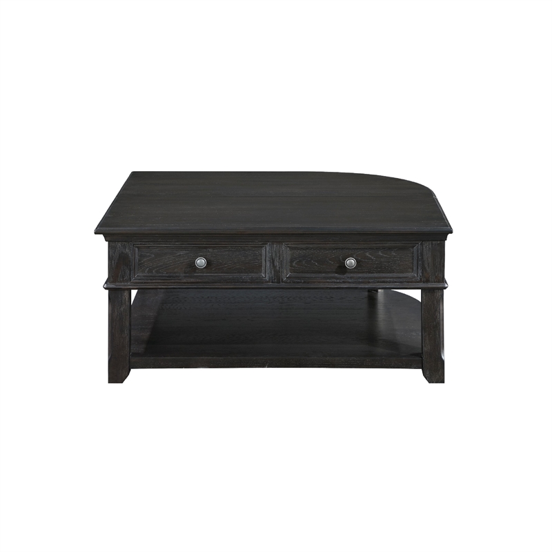 Cocktail Coffee Table w Storage- 38 Inch Lift Top- Charcoal Black
