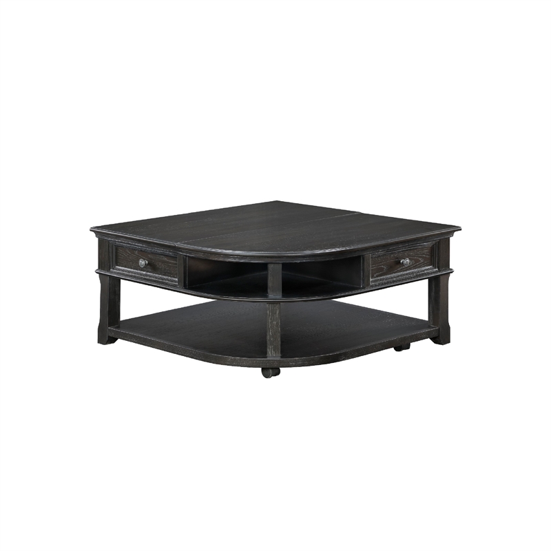 Cocktail Coffee Table w Storage- 38 Inch Lift Top- Charcoal Black