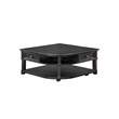 Cocktail Coffee Table w Storage- 38 Inch Lift Top- Charcoal Black