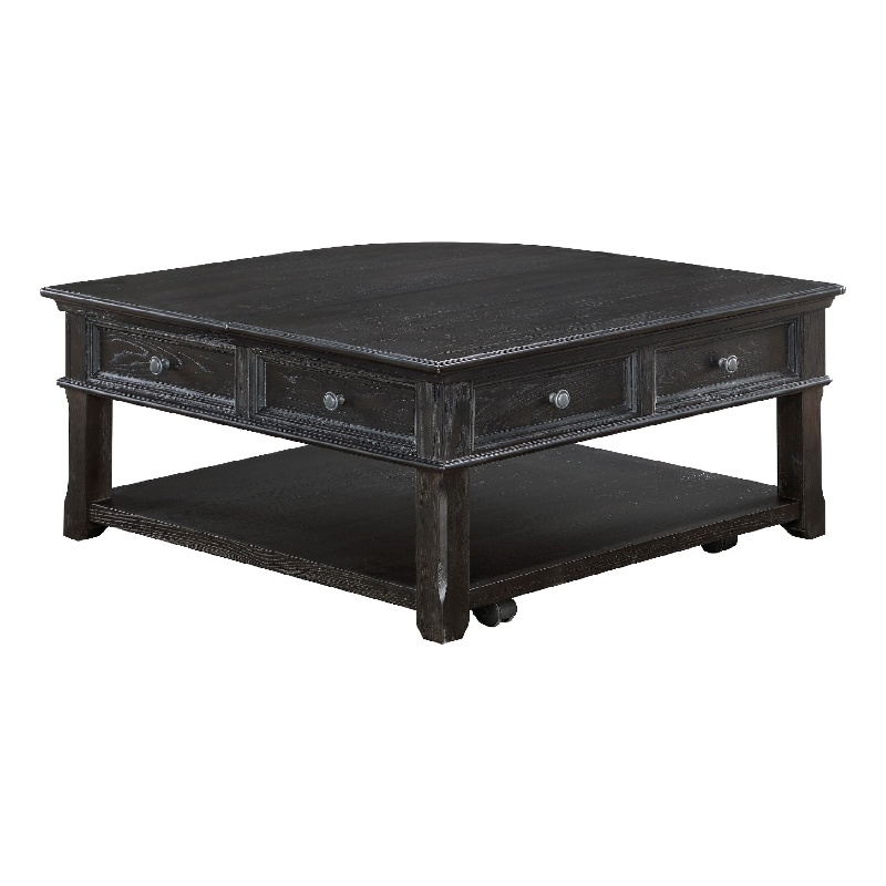 Cocktail Coffee Table w Storage- 38 Inch Lift Top- Charcoal Black