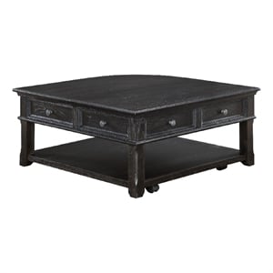 Cocktail Coffee Table w Storage- 38 Inch Lift Top- Charcoal Black