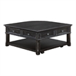 Cocktail Coffee Table w Storage- 38 Inch Lift Top- Charcoal Black
