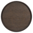 Coffee Table- 36 Inch Round Top- Gold Capped Legs- Dark Brown