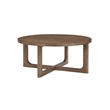Coffee Table- 42 Inch Round Top- Open X-Base Design- Light Brown