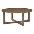 Coffee Table- 42 Inch Round Top- Open X-Base Design- Light Brown