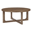 Coffee Table- 42 Inch Round Top- Open X-Base Design- Light Brown