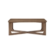 Coffee Table- 48 Inch Rectangle Top- X-Base Design- Light Brown