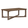 Coffee Table- 48 Inch Rectangle Top- X-Base Design- Light Brown
