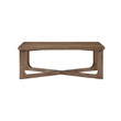 Coffee Table- 48 Inch Rectangle Top- X-Base Design- Light Brown