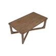 Coffee Table- 48 Inch Rectangle Top- X-Base Design- Light Brown