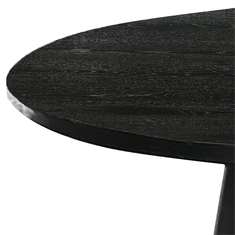 Coffee Table- Cone Pedestal Base- 29 Inch Round Top in Black