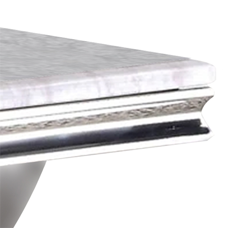 Coffee Table- Faux Marble Top- Chrome Pedestal Base- 51 Inch