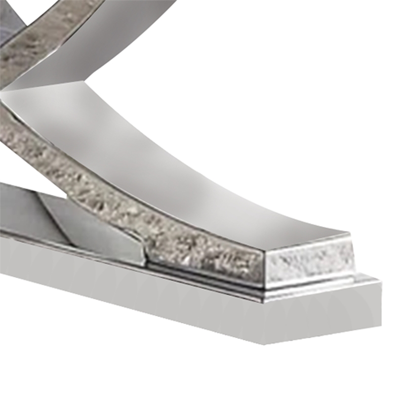 Coffee Table- Faux Marble Top- Chrome Pedestal Base- 51 Inch