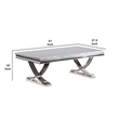 Coffee Table- Faux Marble Top- Chrome Pedestal Base- 51 Inch