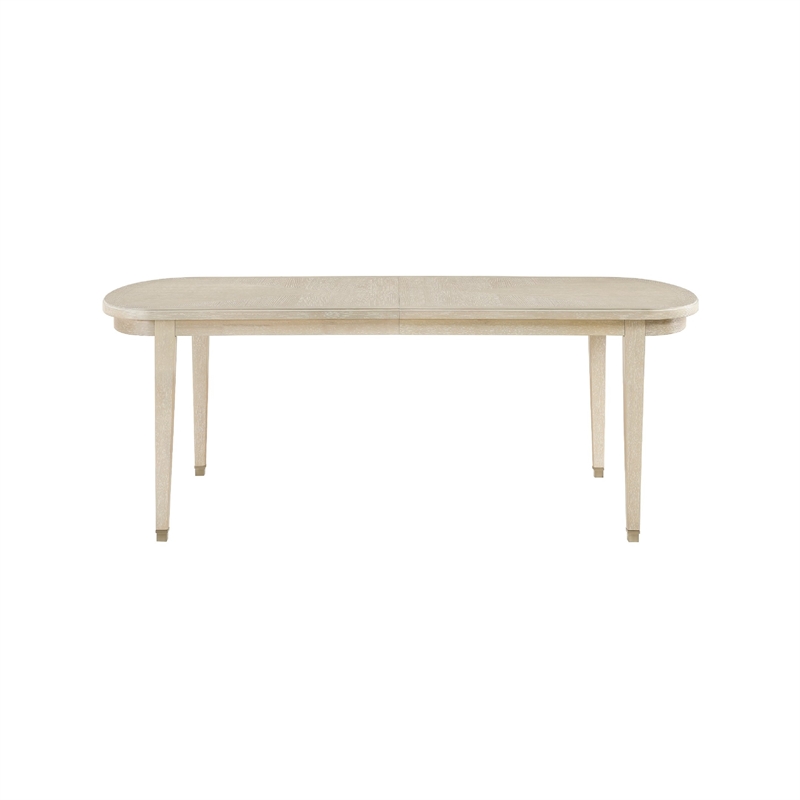 Dining Table with Extension Leaf- 78-96 Inch Top- Light Oak Brown