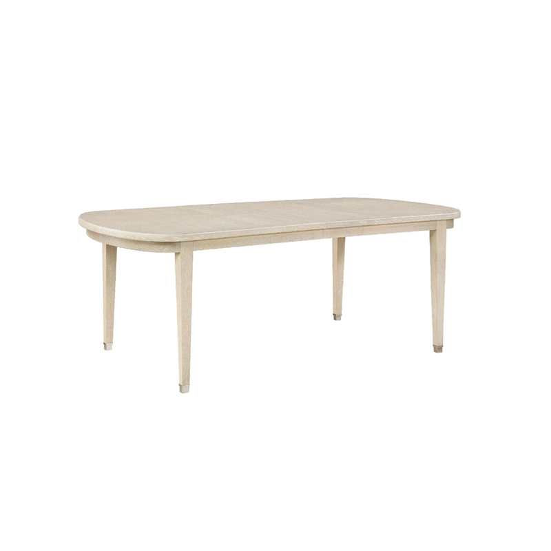 Dining Table with Extension Leaf- 78-96 Inch Top- Light Oak Brown