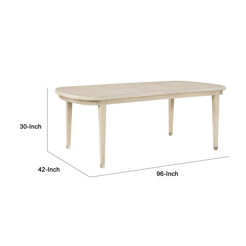 Dining Table with Extension Leaf- 78-96 Inch Top- Light Oak Brown