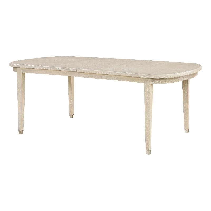 Dining Table with Extension Leaf- 78-96 Inch Top- Light Oak Brown