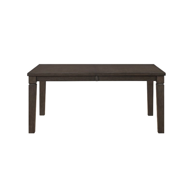 Dining Table w Removable Leaf- 66-84 Inch Top- Espresso Brown